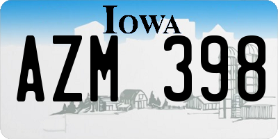IA license plate AZM398