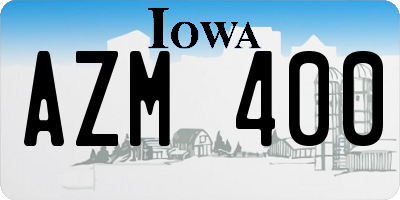 IA license plate AZM400