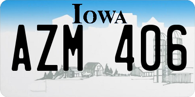 IA license plate AZM406