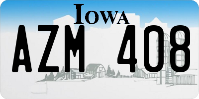 IA license plate AZM408