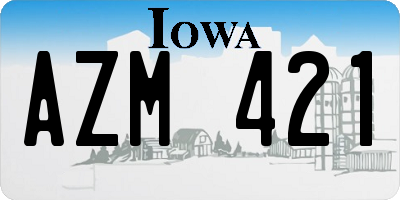 IA license plate AZM421