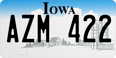 IA license plate AZM422