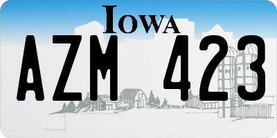IA license plate AZM423