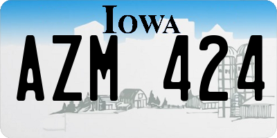 IA license plate AZM424