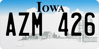IA license plate AZM426