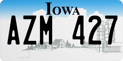 IA license plate AZM427