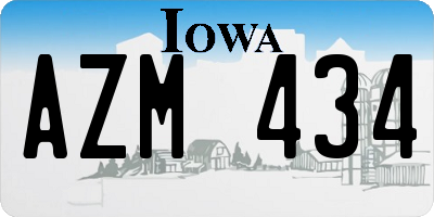 IA license plate AZM434