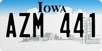 IA license plate AZM441
