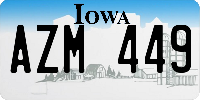 IA license plate AZM449