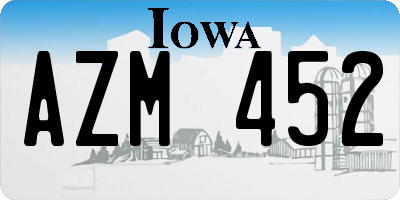 IA license plate AZM452