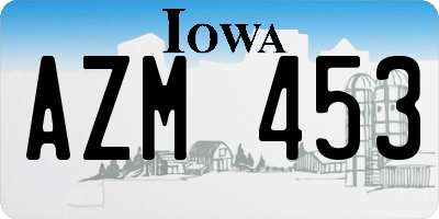 IA license plate AZM453