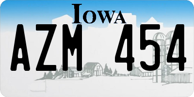 IA license plate AZM454