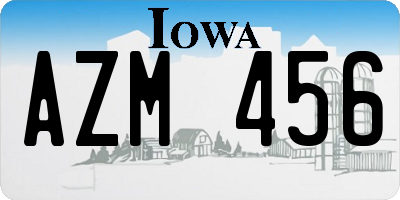 IA license plate AZM456