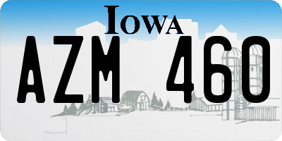 IA license plate AZM460