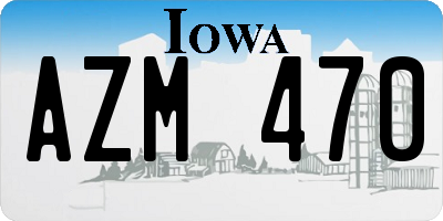IA license plate AZM470