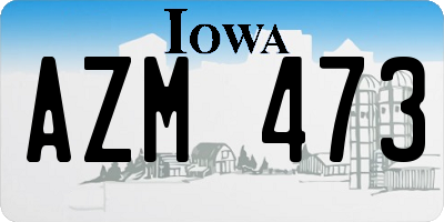 IA license plate AZM473
