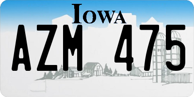 IA license plate AZM475