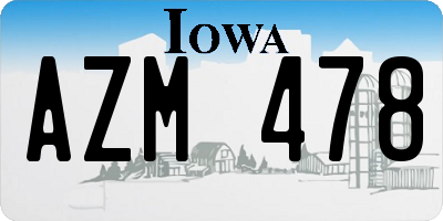 IA license plate AZM478