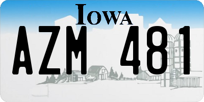 IA license plate AZM481