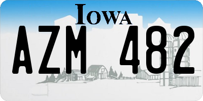 IA license plate AZM482