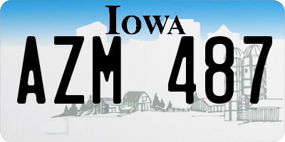 IA license plate AZM487
