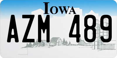 IA license plate AZM489