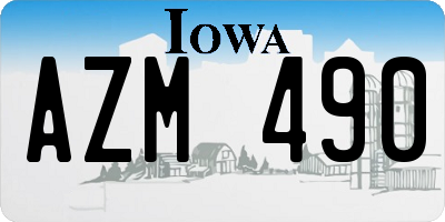 IA license plate AZM490