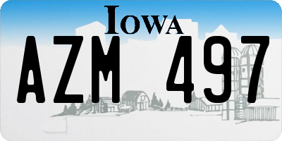 IA license plate AZM497