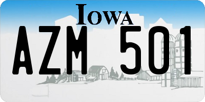 IA license plate AZM501
