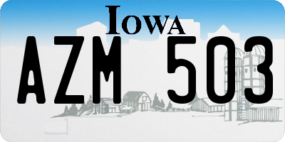 IA license plate AZM503