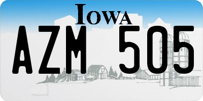 IA license plate AZM505