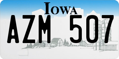 IA license plate AZM507