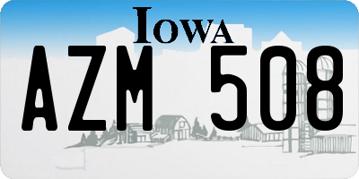 IA license plate AZM508