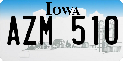 IA license plate AZM510