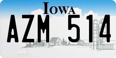 IA license plate AZM514