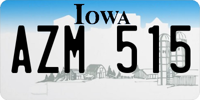 IA license plate AZM515