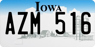 IA license plate AZM516