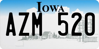 IA license plate AZM520