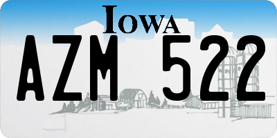 IA license plate AZM522