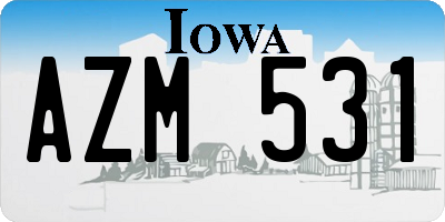 IA license plate AZM531