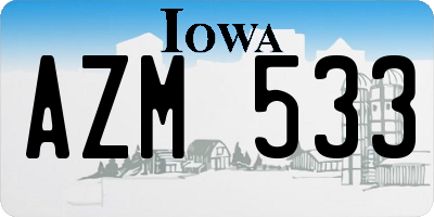 IA license plate AZM533