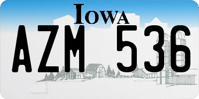 IA license plate AZM536
