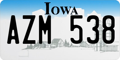 IA license plate AZM538