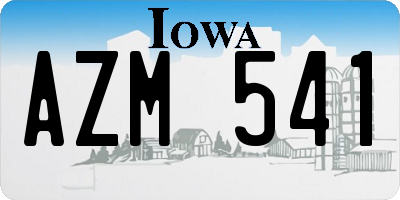 IA license plate AZM541