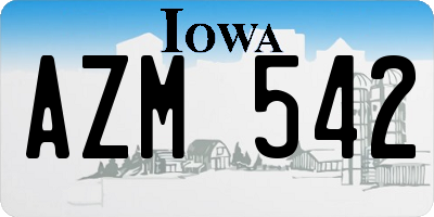 IA license plate AZM542