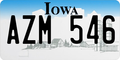 IA license plate AZM546