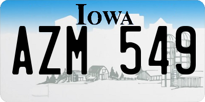 IA license plate AZM549