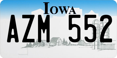 IA license plate AZM552