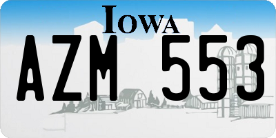 IA license plate AZM553