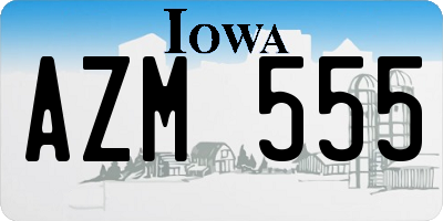 IA license plate AZM555